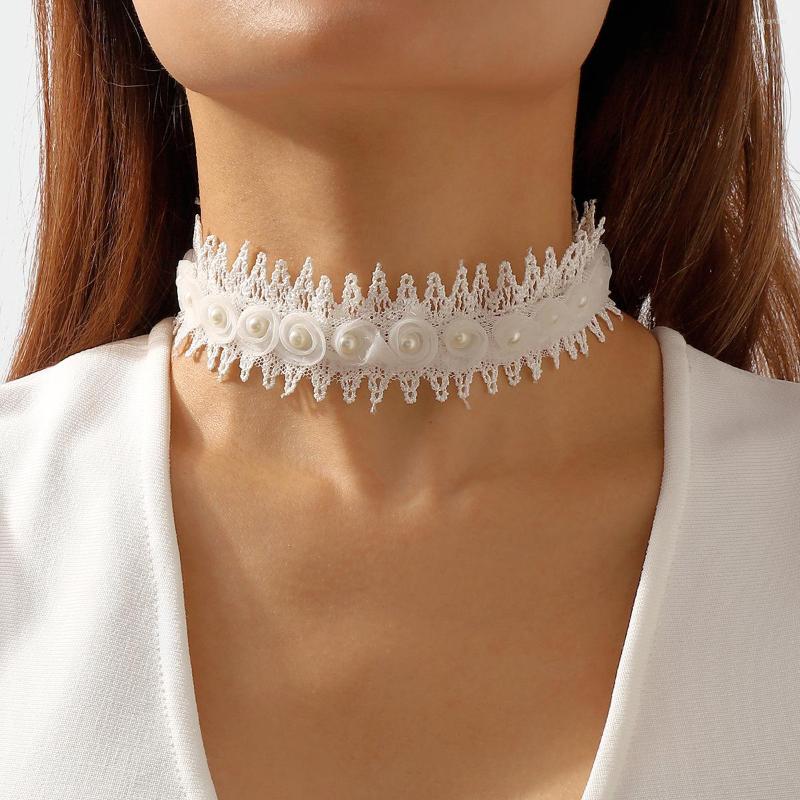 

Choker Women's Trendy Jewelry Vintage Chokers Exquisite Necklaces Romantic Gothic Style Neck Chain Elegant White Lace Necklace