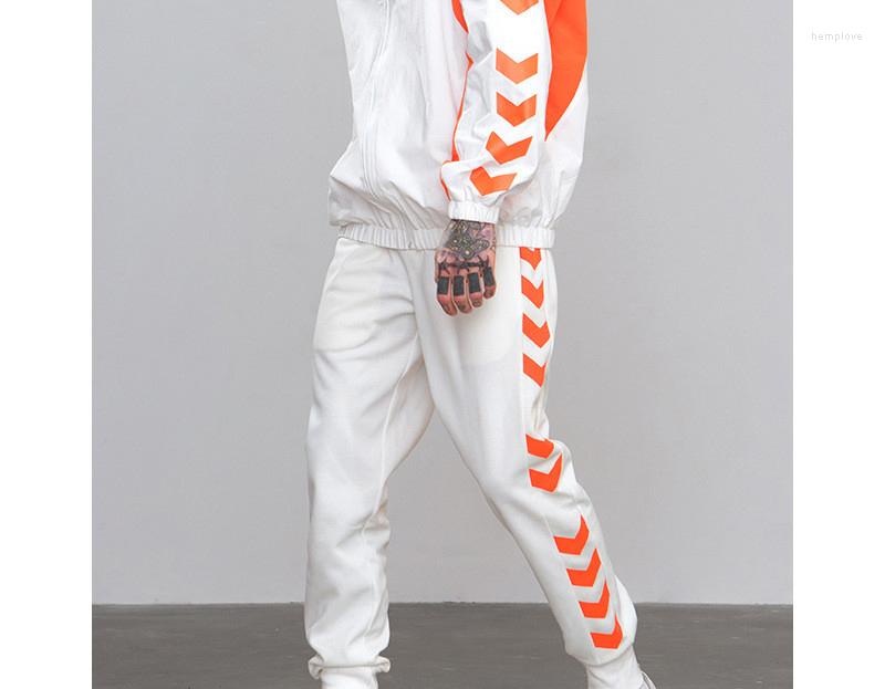 

Men's Pants Men Casual Jogger Sweatpants Side Traffic Lane Line Printed Male Streetwear Track Trousers, Black