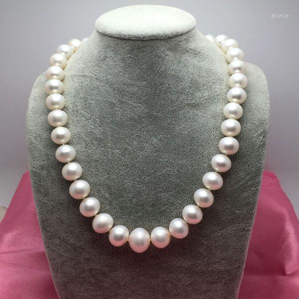 

Chains Natural 12-15mm Freshwater Pearl Necklace Genuine Very Light