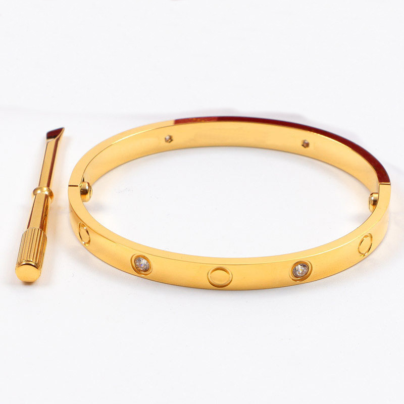 

Fashion love gold diamond Bracelet Ladies Rose Gold Silver Lady Bangle Titanium Steel Screw Screwdriver Luxury Designer Jewelry Womens Mens Bracelets