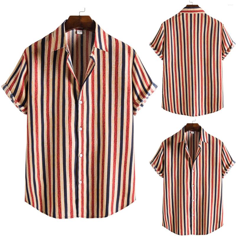 

Men's Casual Shirts Type N T-shirt Short Ethnic Mens Shirt Printing Blouse Sleeve Fashion Men Tee, Red