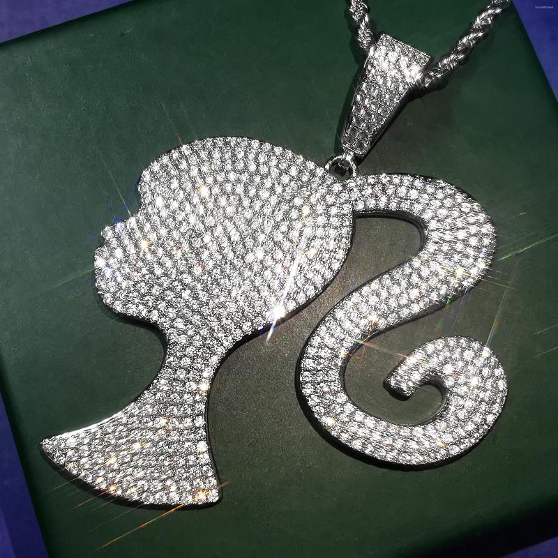 

Pendant Necklaces Iced Out Girl Necklace For Women Arrival Bling Cubic Zircon Hip Jewelry Gift