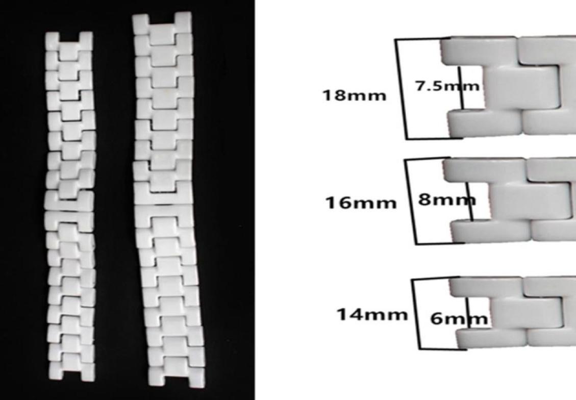 

146mm 168mm 1875mm Black White Ceramic Watch Band Strap Bracelet Fit Men Lady Watch1723482