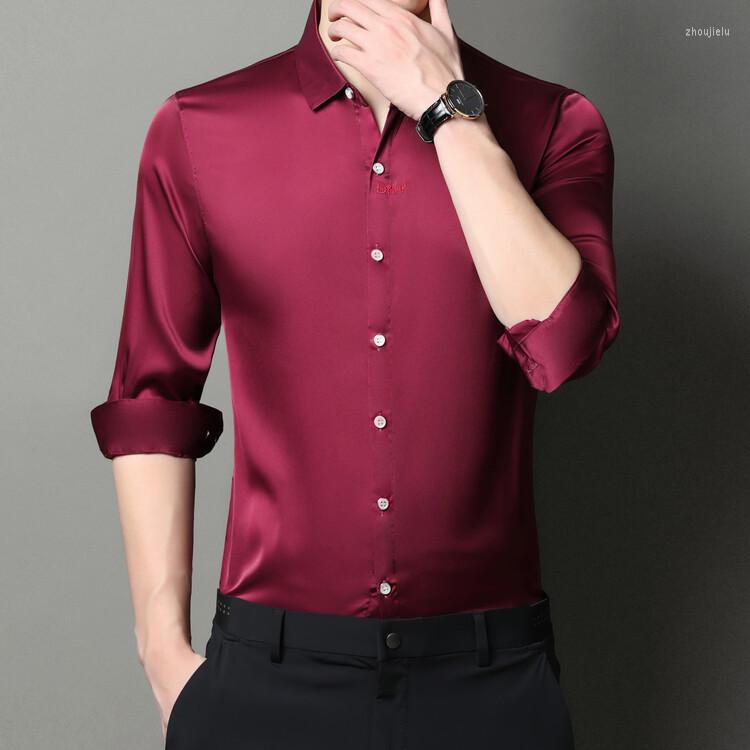 

Men' Casual Shirts Arrival Men' Shirt 2023 Spring Long Sleeve Male Dress, Black