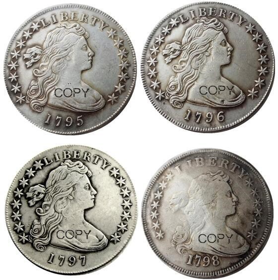 

US Liberty Dollar crafts A Set Of(1795-1798) 4pcs Silver Plated Copy Coin Commemorative Uncirculated decorative Coins