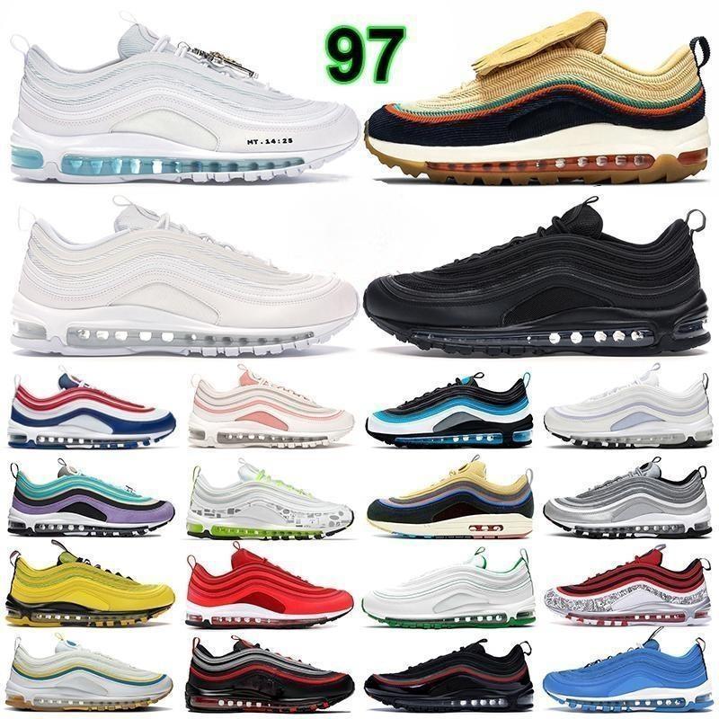 

Men 97 97s OG Sneakers Running Shoes Chaussure Women Triple White Undefeated Black Sean Wotherspoon Bred Outdoor Sports Trainers 36-45, #32