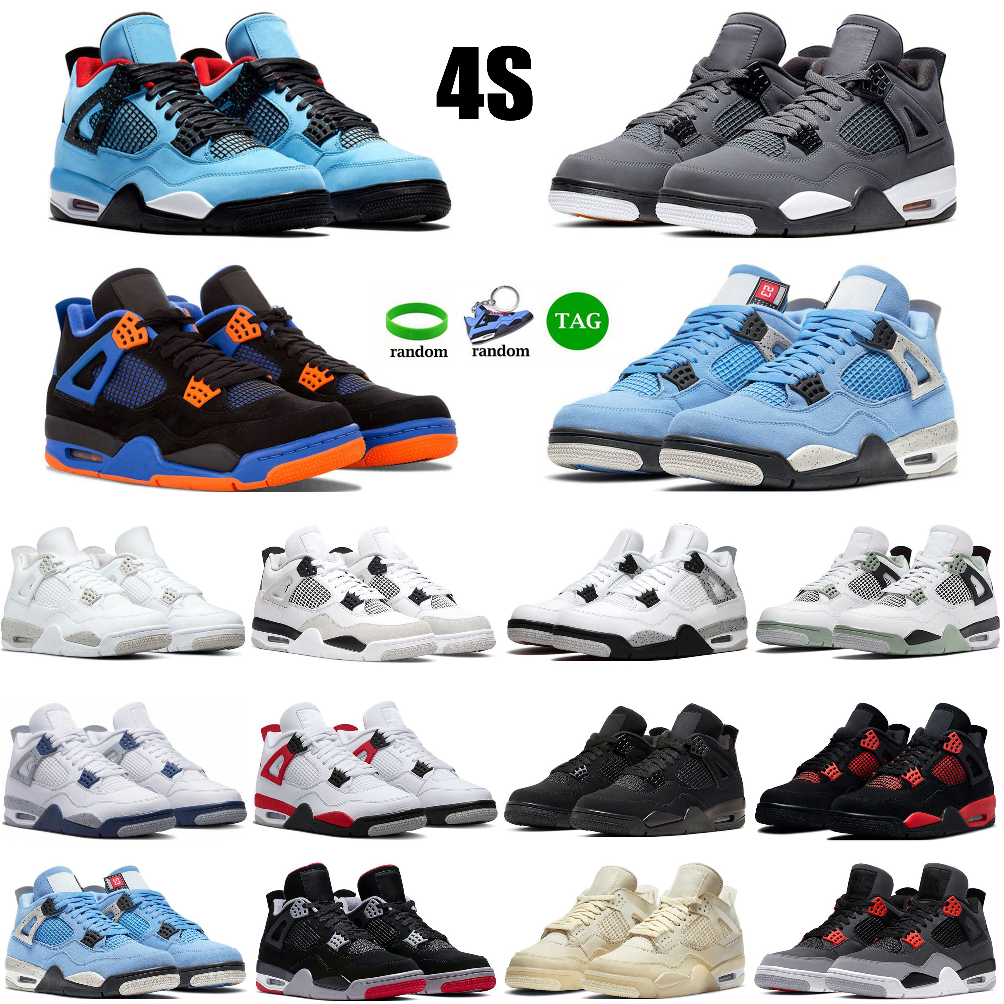 

4s basketball shoes Pine Green Seafoam Military Black navy 4 men Red Thunder Photon Dust Sail Black Cat White Oreo Pure Money Infrared Toro Bravo women mens sneakers, 14