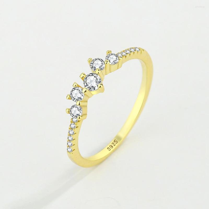 

Cluster Rings Japanese Jewellery S925 Silver Plated 18k Diamond Set Star Row Ring Women's Fashion Slim Party Wedding Gift