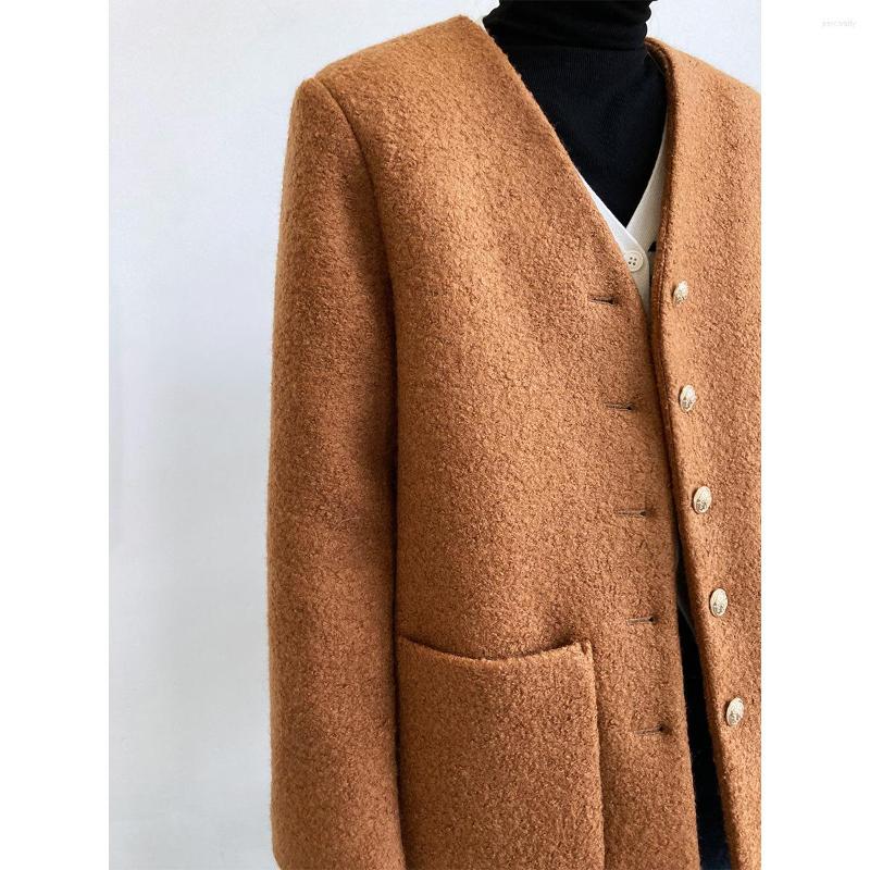 

Women's Knits Woolen Coat Femininity High-class Loose Casual, White