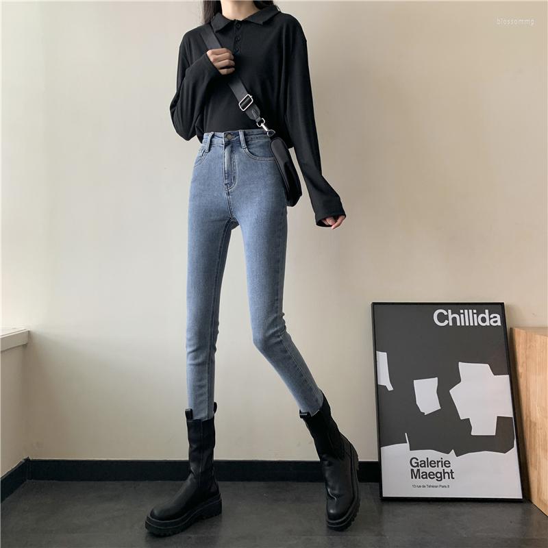 

Women's Jeans N3899 Skinny Women's High Waist Slim Slimming All-match Trousers Small Feet Pencil Pants