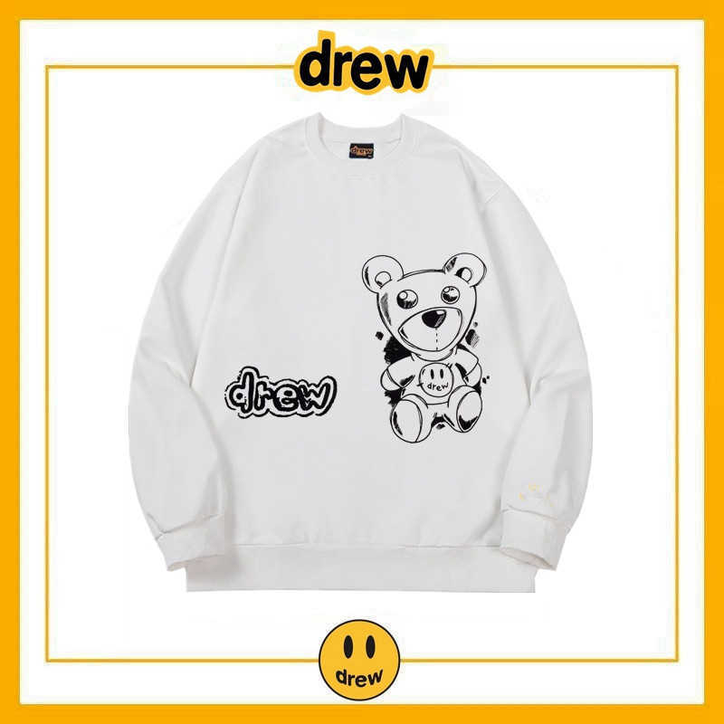 

DrewHouse Bear Smiling Face Trendy Brand High Street Loose Couple Plush Round Neck Sweater Men's Hoodies, Shipping fee