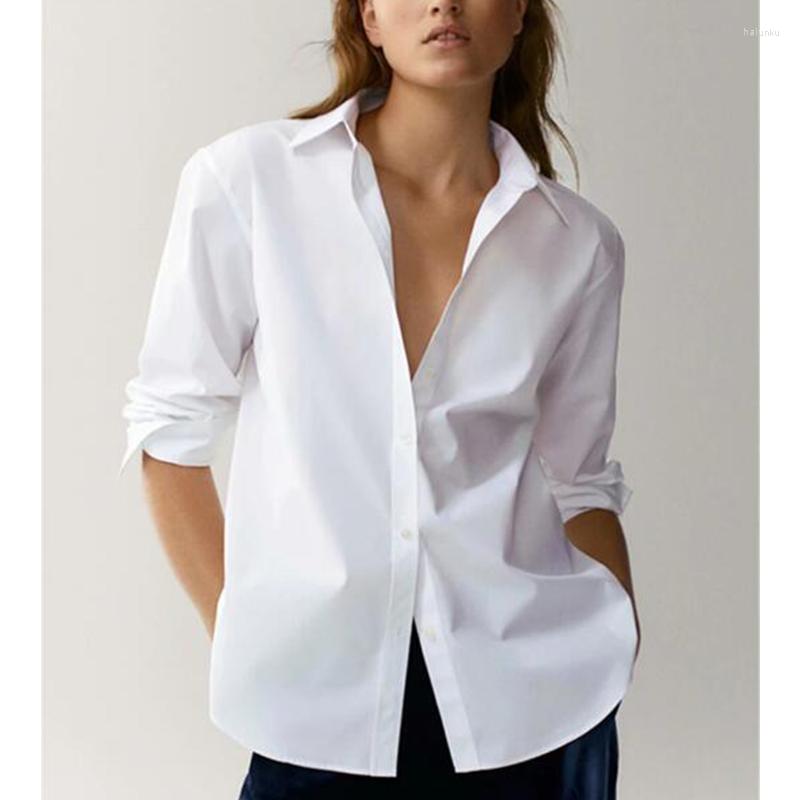 

Women' Blouses Withered England Style Office Lady Simple Fashion Poplin Solid White Blouse Women Blusas Mujer De Moda 2023 Shirt Tops