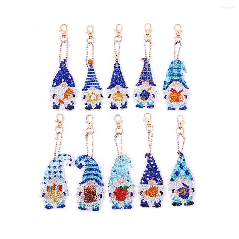 

Keychains Pack Of 10 DIY Rhinestone Keychain Keyring Door Handbag Backpack Decoration Ornament Crafts Pendant For Kids Children