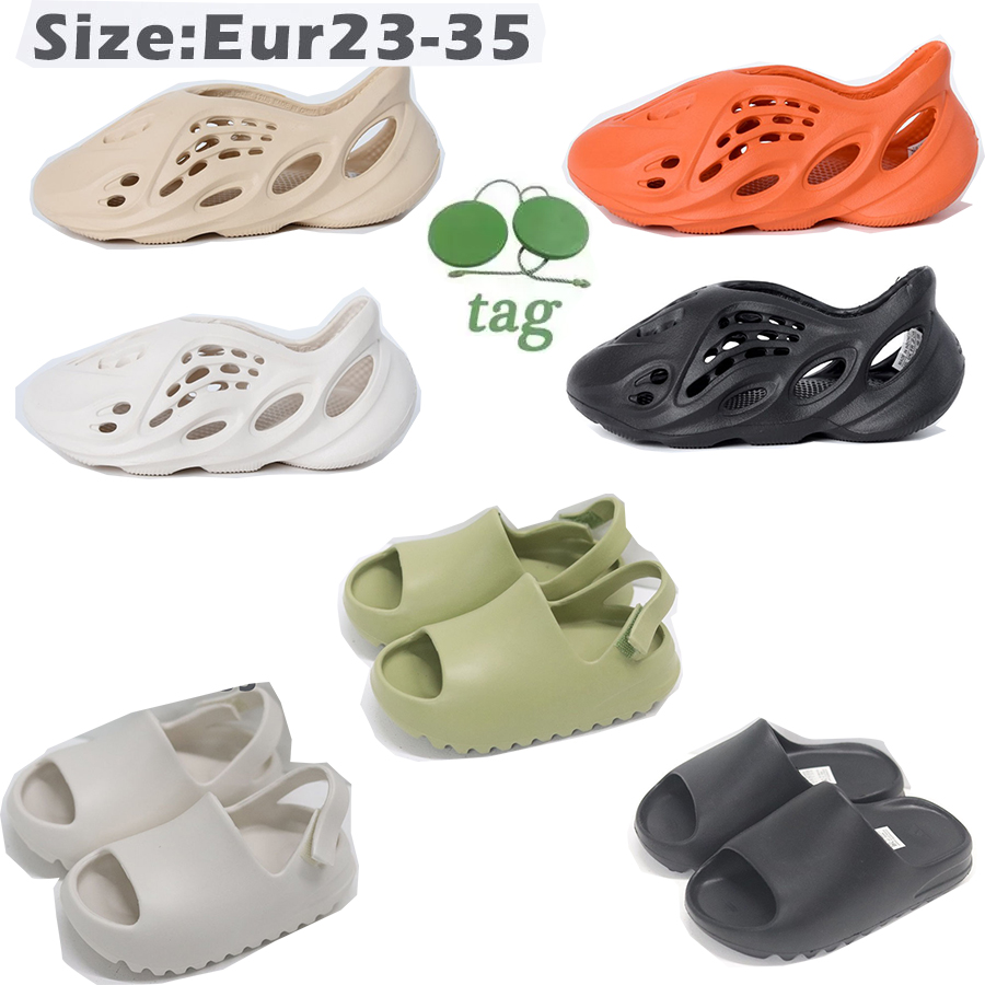 

Summer Toddlers Sandals Desinger kids foam runner slippers baby slippers baby Black White Bone boys girls designer kid Slides Childrens flat slides Desert Sand
