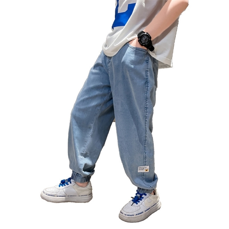 

Jeans Summer Boys Arrivals Korean Thin Full-Length Casual Anti-Mosquito Pants High Quality Children's School Solid Color Trousers 230413, Blue