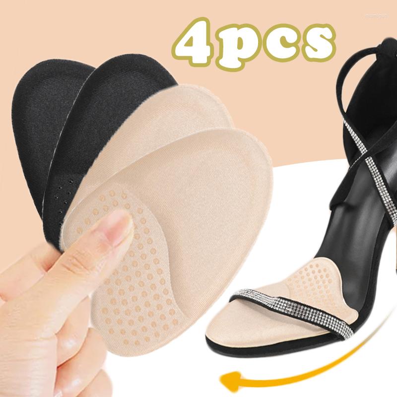 

Women Socks 4pcs Sponge Thickened Half Size Non-slip Front Insole Breathable Sweat Absorbing High Heels Shoes Foot Pads For Forefoot, Black