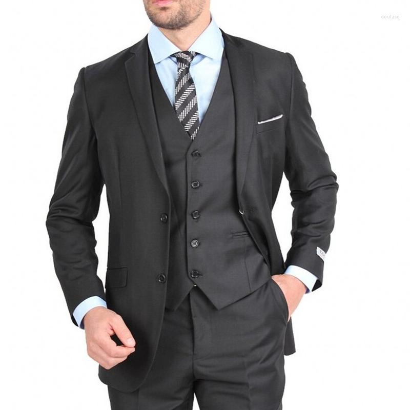 

Men's Suits Black Business Party Men Suit Notched Lapel Custom Made Three Piece Formal Wedding Groom Tuxedos (Jacket Pants Vest), Royal blue
