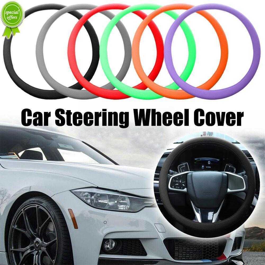 

New Car Universal Silicone Steering-Wheel Cover Elastic Glove Texture Anti-slip Color Auto Soft Cover Covers Multi Decoration C0F4