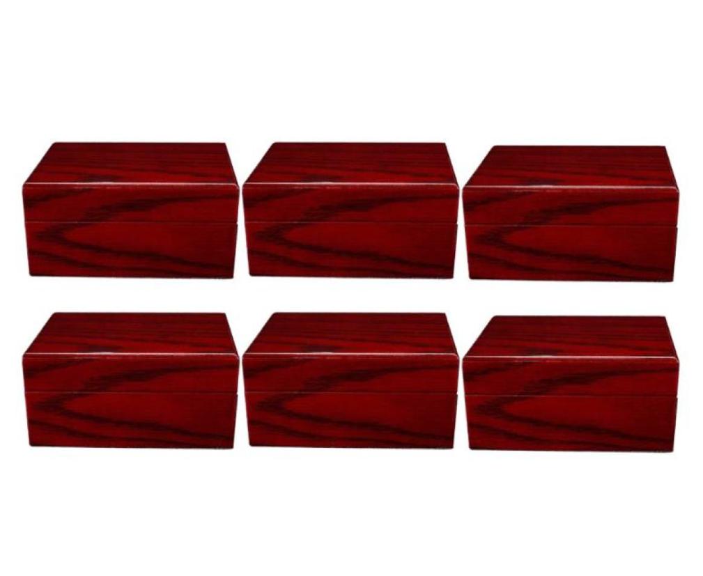 

Watch Boxes Cases 6 Pack Wood Box Luxury Wristwatch Collection Premium Wooden Wine Red Color Home Travel Showcase2524696