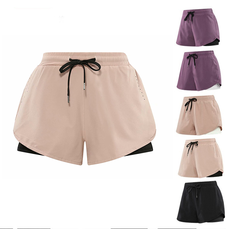 

Exercise Women yoga lady lulus double-decker pants speed-dry running fitness training shorts to prevent light-off leave two lemons shorts, Black leggings