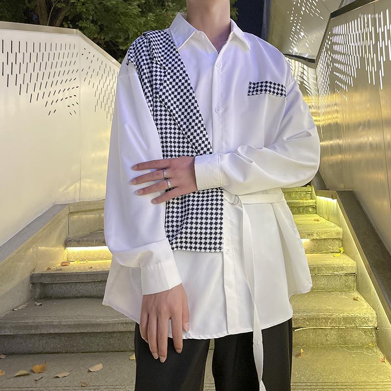 

Men's Casual Shirts Articulated Fake Two-piece Long-sleeved Shirt Men's Personalized Versatile, Ppdd15-1