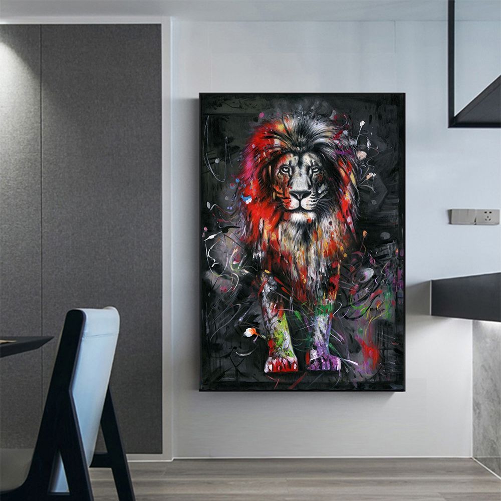 

AHPAINTING Home Picture Lion Painting Modern Animal Wall Art Pictures For Poster Canvas Paintings Home Decor No Frame