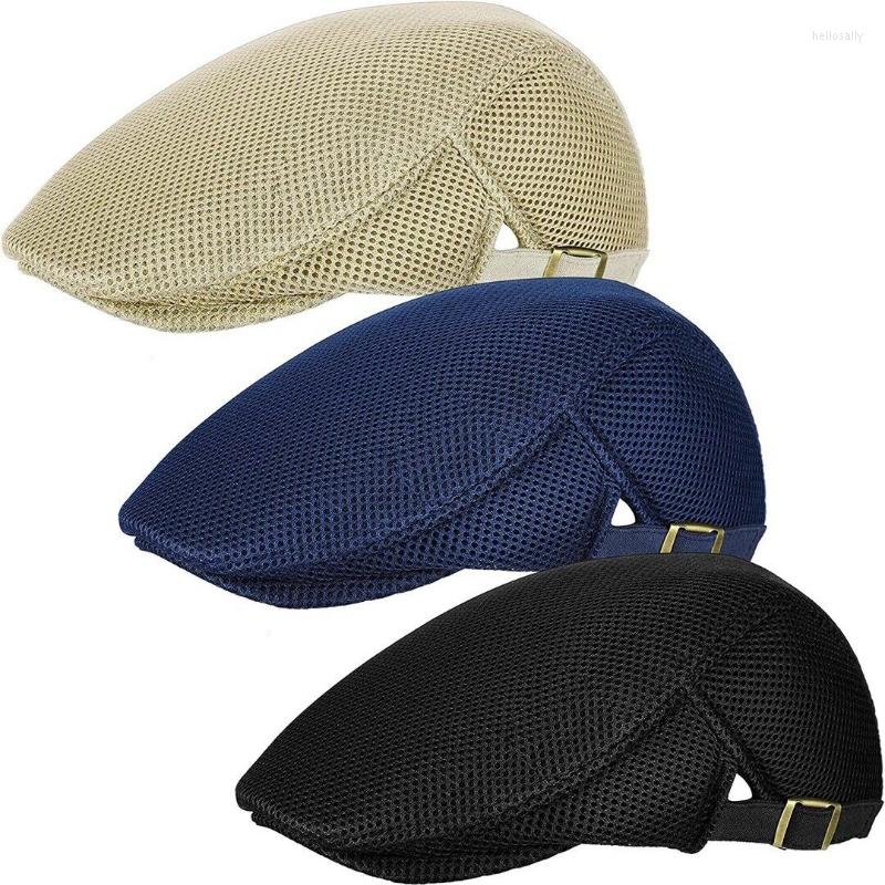 

Berets Men Summer Breathable Mesh Caps For Casual Beret Hat Fashion Flat Cap Adjustable Sboy Gatsby Peaked Sun, Style 02-coffee