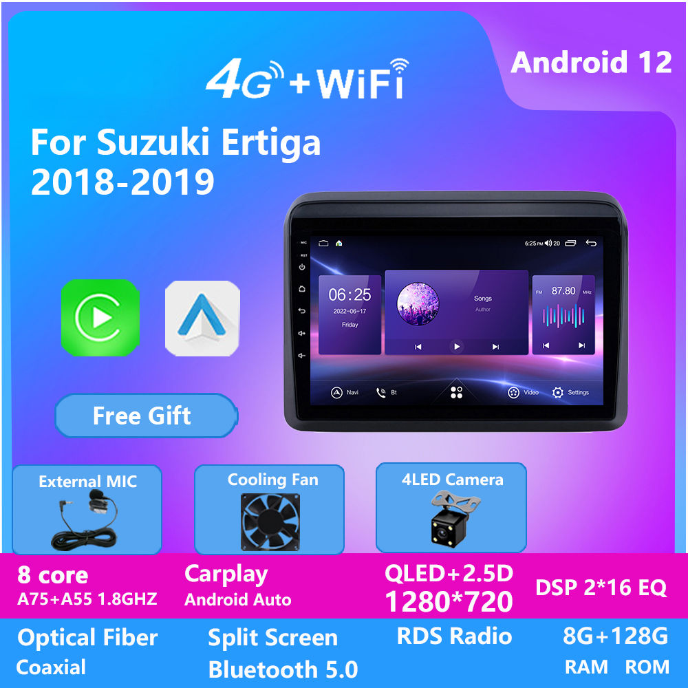 

Android Car Video DVD Player 9 Inch for Suzuki ERTIGA 2018-2019 GPS Navigation with Bluetooth/WIFI/USB 8G RAM 128G ROM