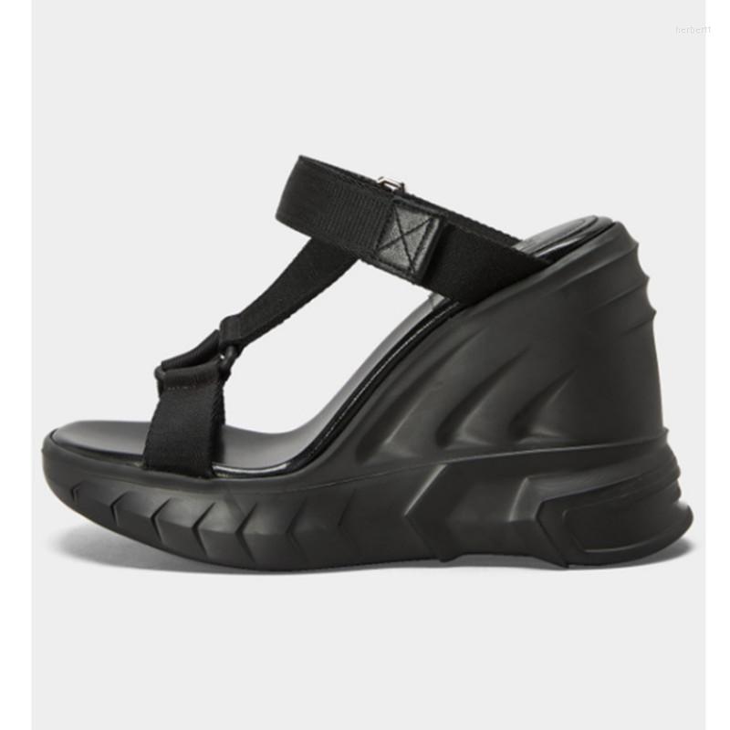 

Sandals 2023 Summer Wedge Heel High Thick Sole Round Head Fish Mouth Fashion Show Casual Comfort Women's Shoes, White