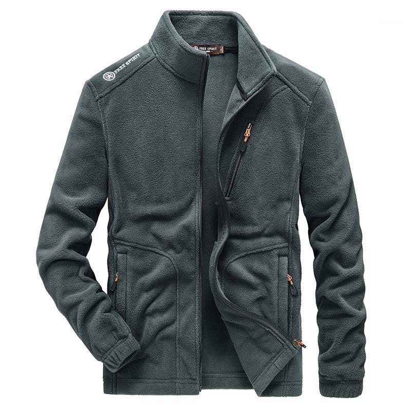 

Men's Jackets 2023 Autumn And Winter Warm Thick Fleece Jacket Coat Non-Hooded, Dark grey