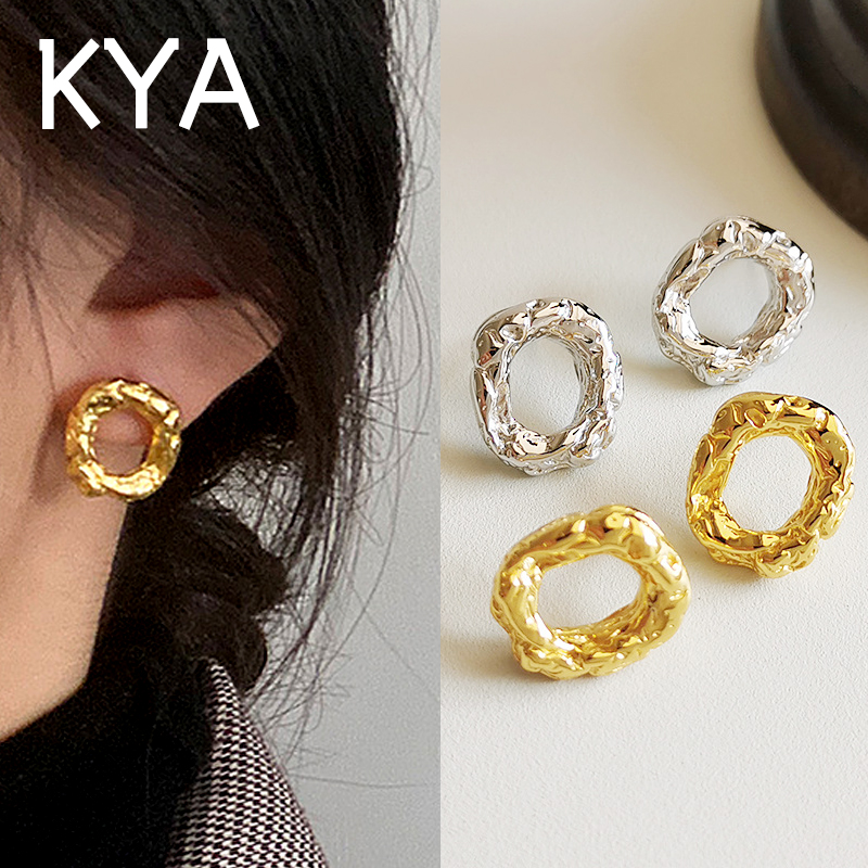 

925 Stamp Round Hoop Earrings for Women - Elegant Gold/Silver Jewelry Gift