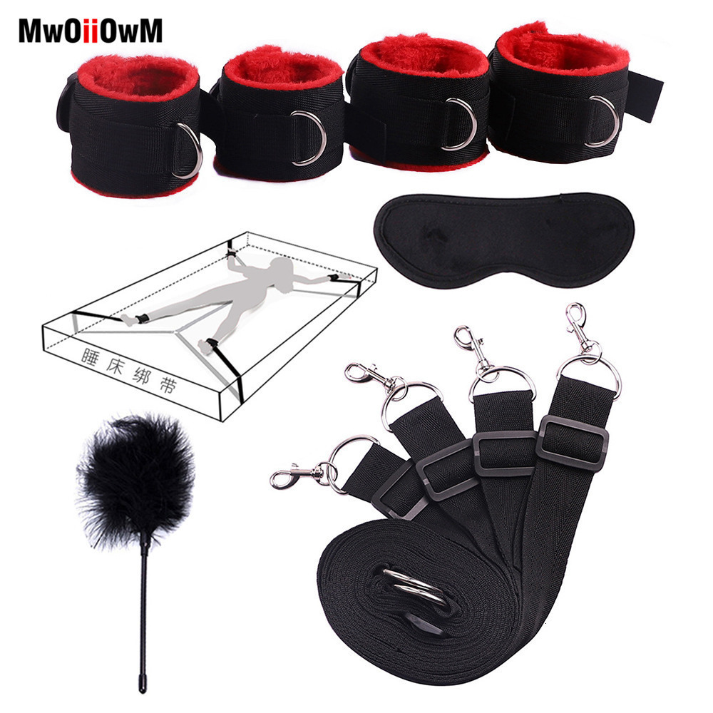 

Adult Toys Sex Toys For Woman Men BDSM Bondage Set Under Bed Erotic Restraint Handcuffs Ankle Cuffs Eye Mask Adults Games for Couples 230413