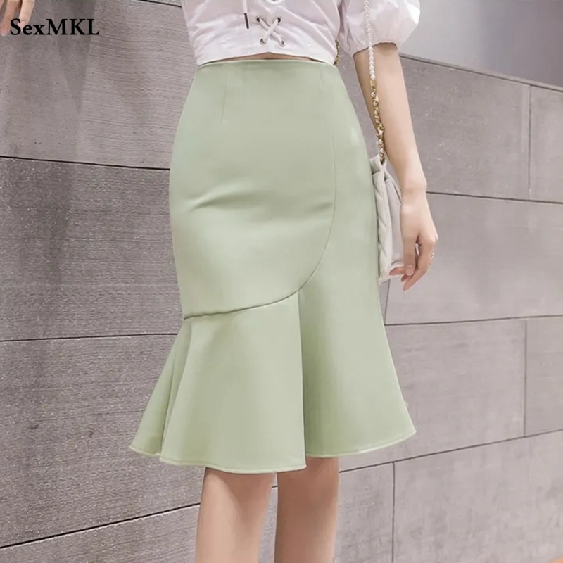

Skirts Sexy Summer Skirts Womens Korean Fashion Clothing High Waist Black Skirt Office Ladies Mid Length Green y2k Mujer Faldas 230413