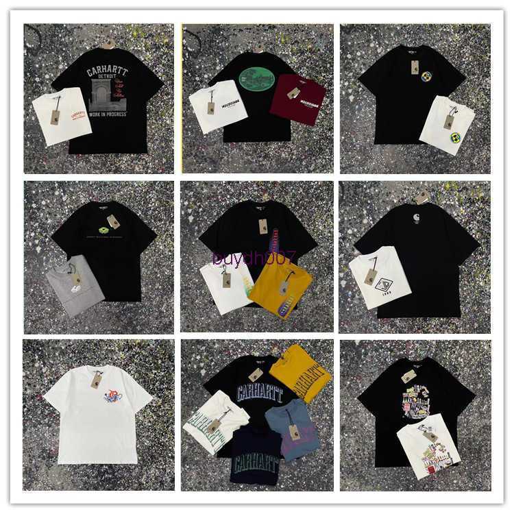 

2023 Men's and Women's Fashion t Shirt Tooling High Street Brand Carhart Harajuku Style Series 9 Printed Short Sleeved Unisex Summer Casual Hip-hop Trend Awc1, 5 black