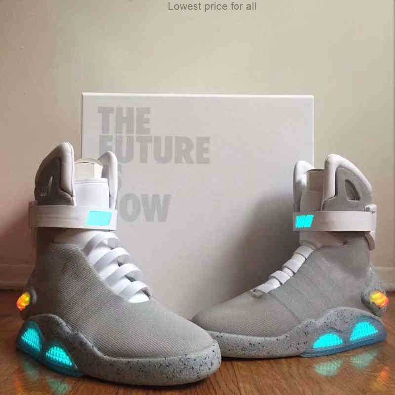 

2023 Release Authentic Air Mag Back To The Future Fashion Sneakers Mens Women Sports Shoes LED Lighting Outdoor Trainers With Original Box, Men us8.5=uk7.5=eur42