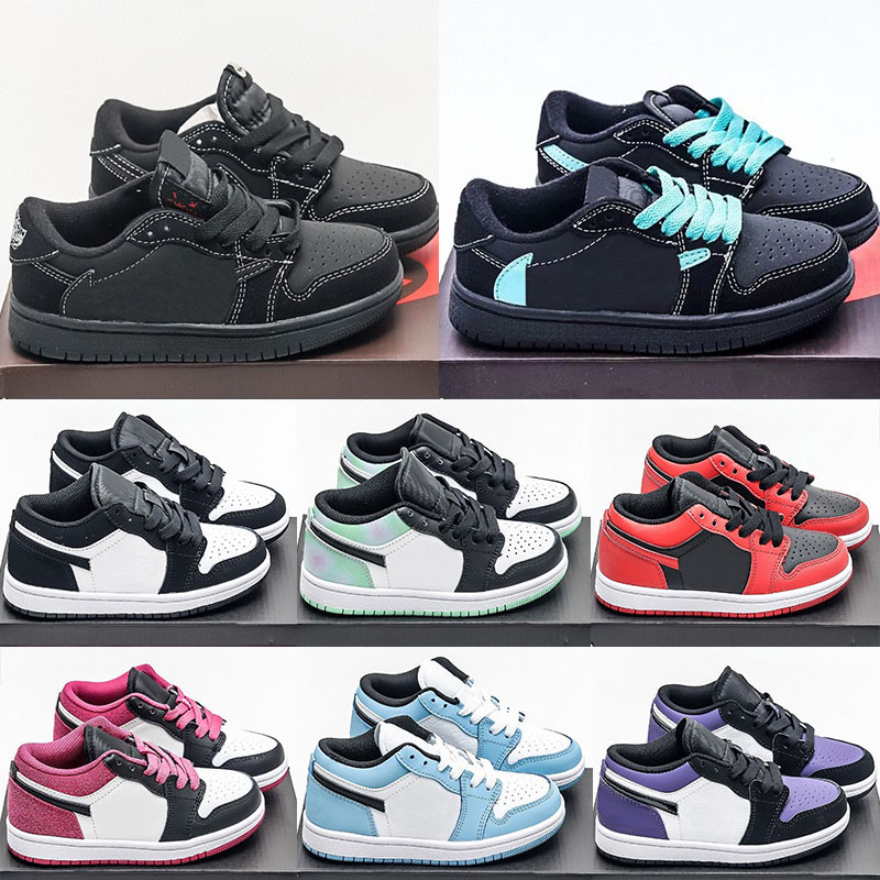 

Kids 1s low help Kid Basketball Shoes Game Infants Royal Scotts Obsidian Chicago Bred Sneakers Melody Mid Multi Kids size 24-35