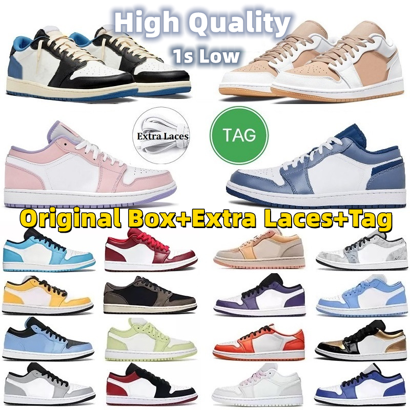 

Low Top Jumpman 1 1s Basketball Shoes for Men Sneakers for Women With Box Wolf Grey UNC Fragment Gym Red Game Royal Bred White Paris Panda Pine Green Sports Trainers, 38