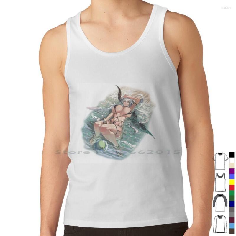 

Men's Tank Tops Beach Waifu Top Pure Cotton Vest Hentai Anime Male Bodybuilding Sleeveless Singlet Shirts, Mtee-black
