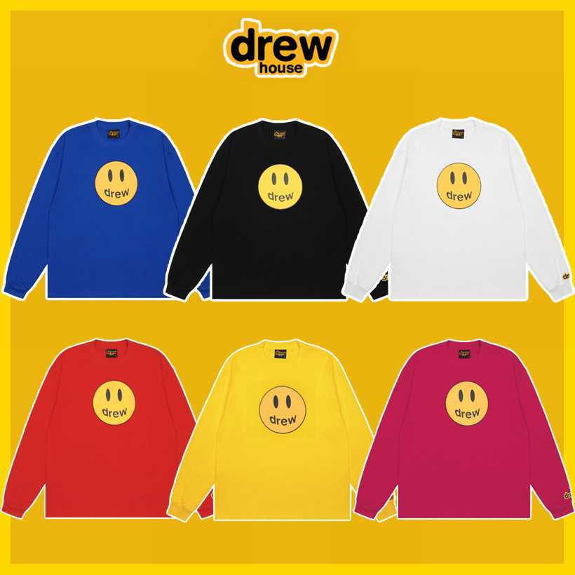 

DrewHouse Smiling Face Deer Han Bibo Same Letter Loose Base Couple Smiling Face Long Sleeve T-shirt Men's Hoodies, Shipping fee