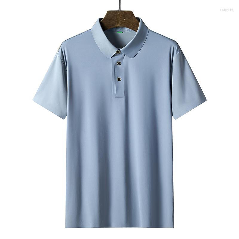 

Men's Polos Brand High Quality Summer Classic Pure Color Casual Short Sleeve Polo-Shirt Men Slim Soft Cool Thin Men's Tops Clothing, Red