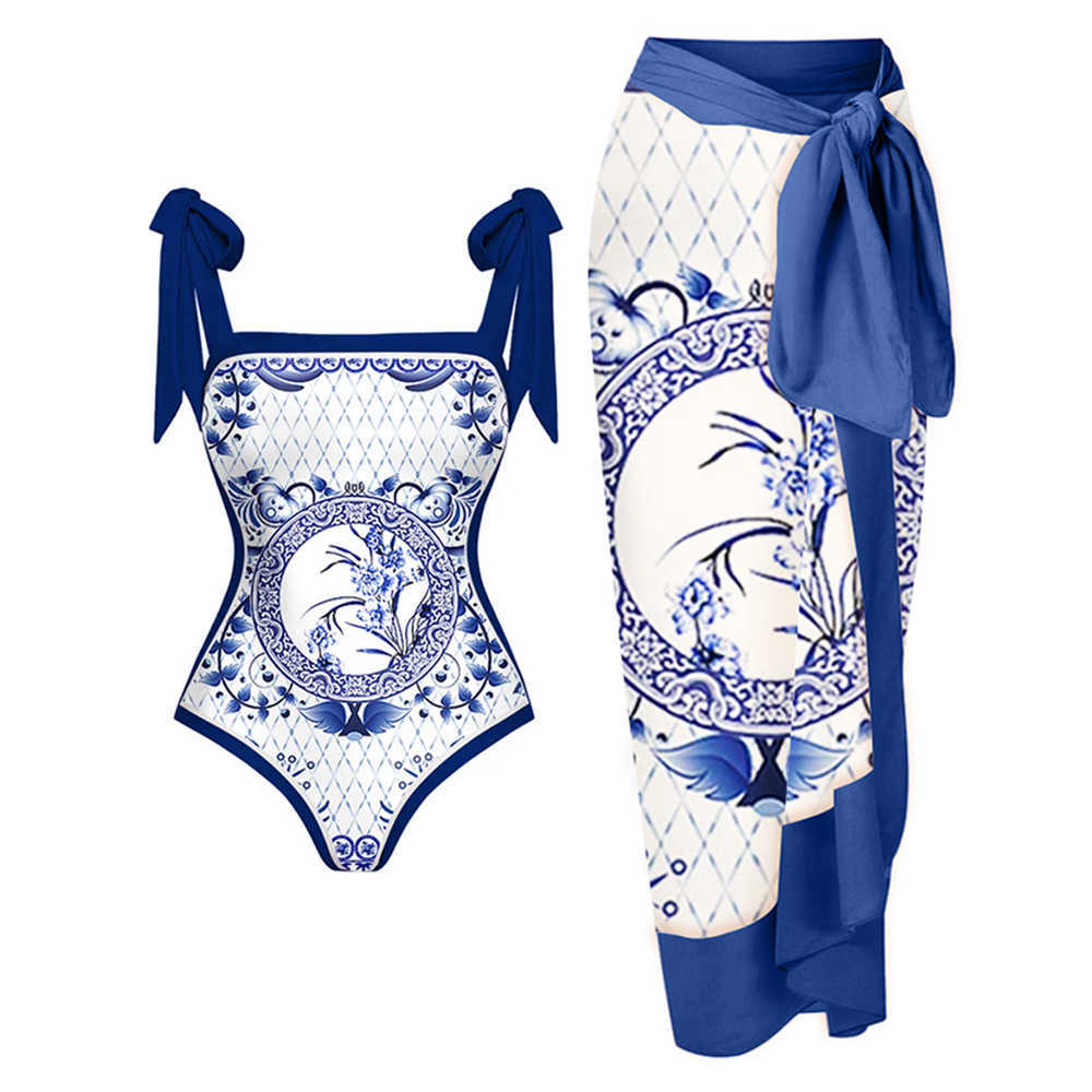 

Bow Tie One-piece Swimsuit Square Neck Independent Straps Cover-up Beach Skirt Sexy Open Back 2023 Pre-sale Swimwear230413, Multi