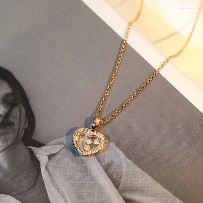 

Pendant Necklaces Heart-shaped Lace Zircon Necklace With Original High-quality Logo Fashion Women's Holiday Party Gift