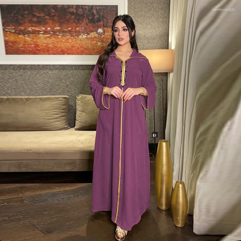 

Ethnic Clothing Arabic Muslim Abaya Hooded Dress Jalabiya For Women Fashion Diamond Party Festival Moroccan Kaftan Djellaba Islam Dubai