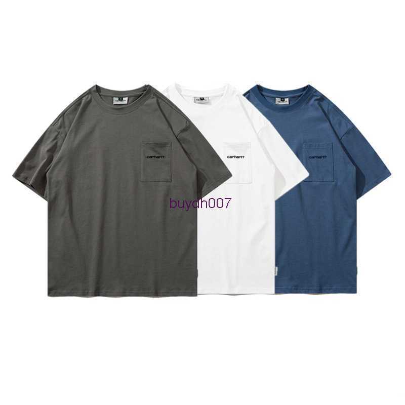

2023 Men's and Women's Fashion t Shirt Tooling High Street Brand Carhart Classic Embroidery for Daily Commuting Basic Couples Same Style I3xo, White