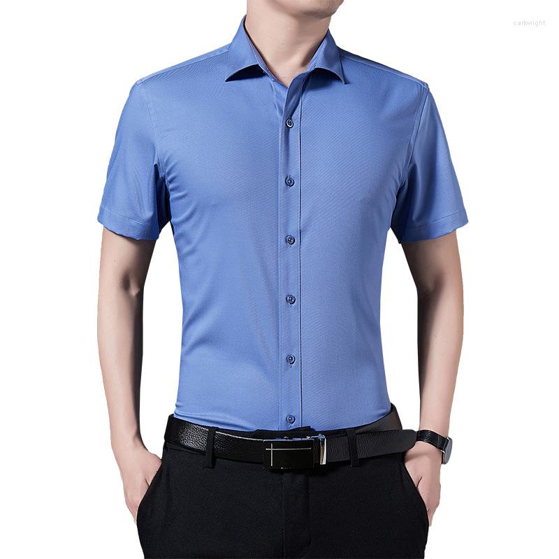 

Men's Casual Shirts Brand Summer Social For Men 2023 Solid Color Turn-Down Collar Mens Short Sleeve Slim Fit Shirt, Gray shirts men