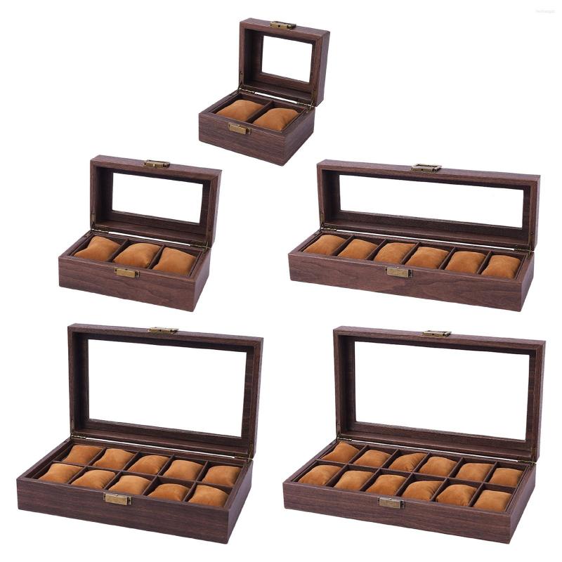 

Watch Boxes Storage Box Wooden Dustproof Locking Jewelry Women Gift
