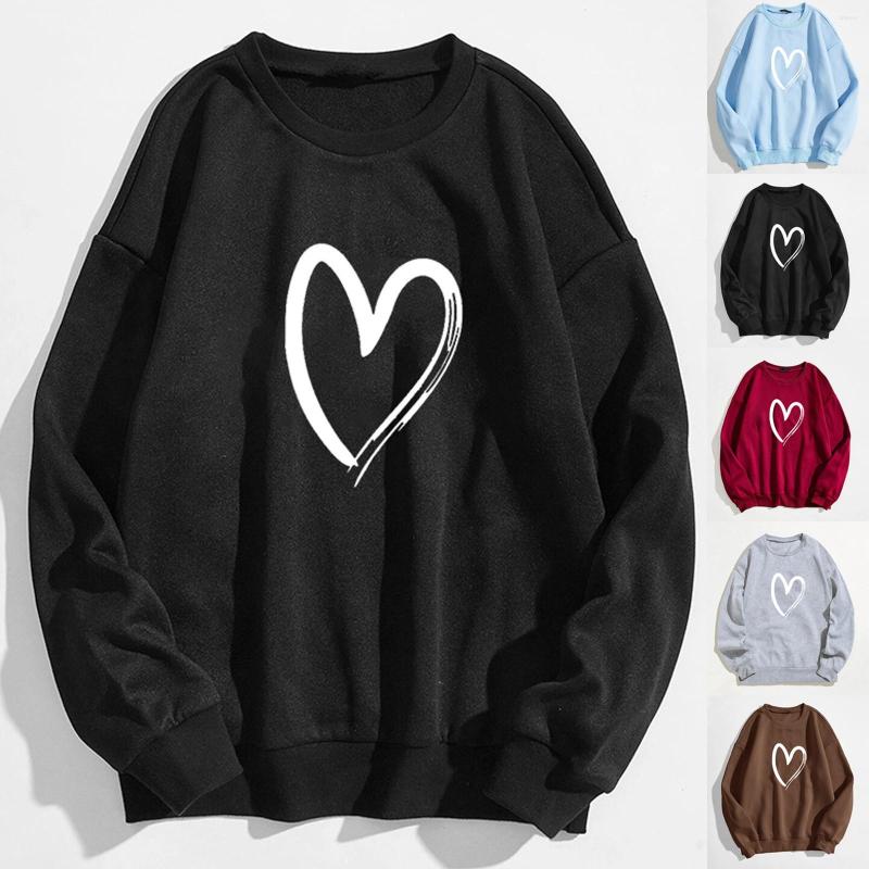 

Women' Hoodies Valentine' Day Love Print Sweatshirt Women Oversize Harajuku Crop Top Cartoon Cute Oversized For, Auburn