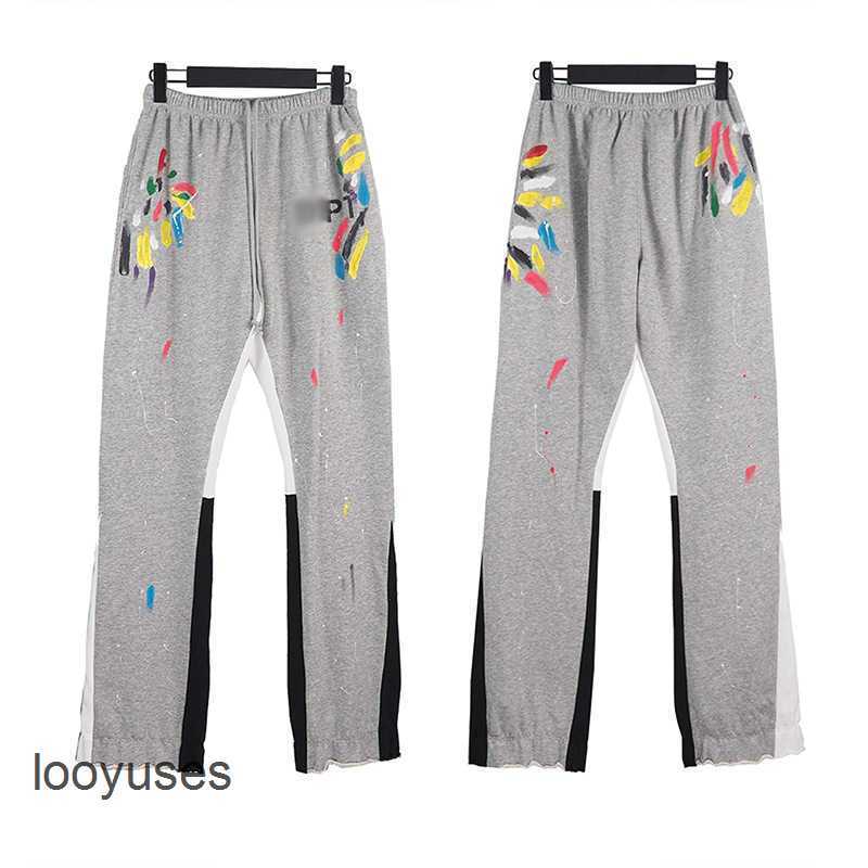 

Galleryes Dept Splash-ink Pant 2023 Drawstring Hand-painted Sport Patchwork Designer Trousers for Pants Men Women High Street Guard Loose Flared 5krq, White