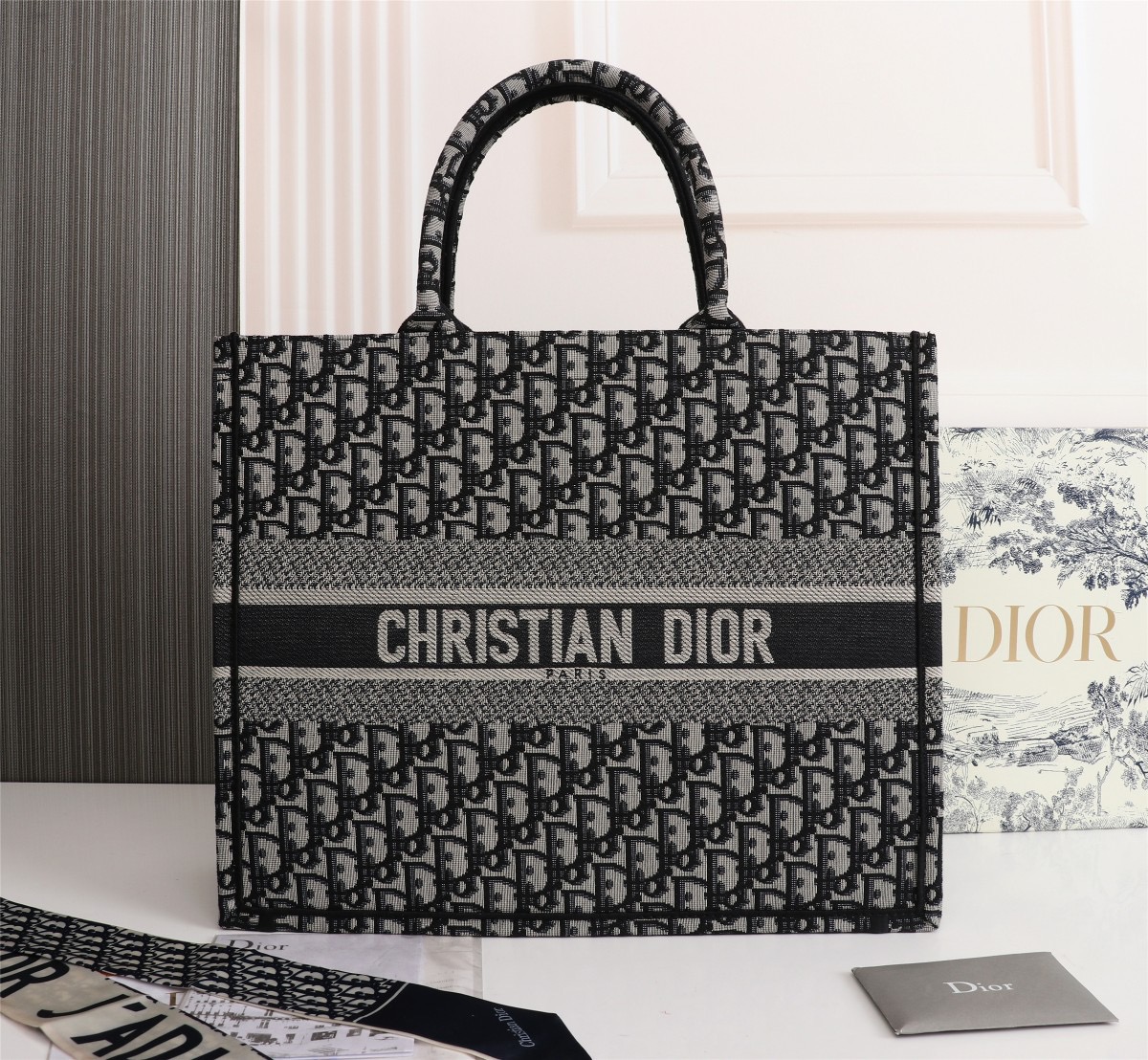 

Original luxury designer bag tote bag DIOR BOOK TOTE purses handbags women shoulder bags big capacity shopping bag purse free ship, Grey