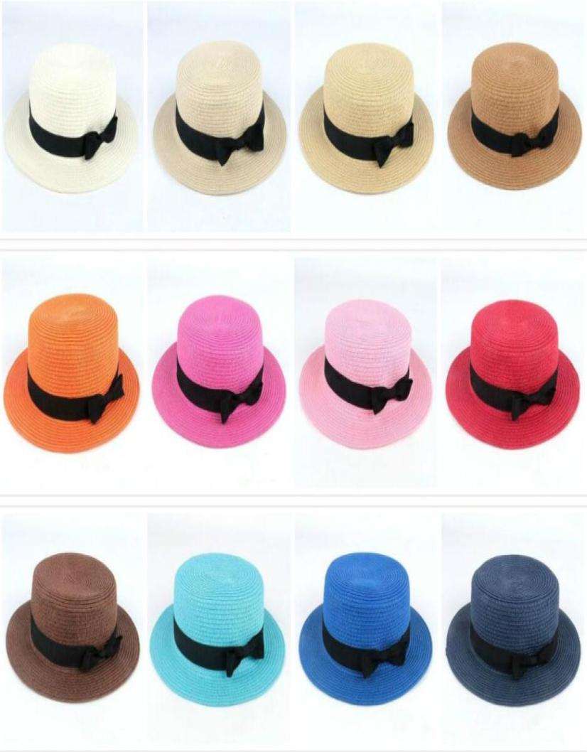 

Man Women Straw Hat Summer Beach Hats Children And Adult Size Flat Top Straw Hat Men Boater Hats Flat Bowler Hat2160413, Red